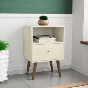 MESA RETRO LATERAL NICHO+GAV OFF WHITE - BECHARA QUEIMA DE ESTOQUE