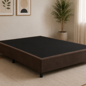CAIXA BOX CASAL INTEIRA MARROM  SUEDE - ALTO NIVEL