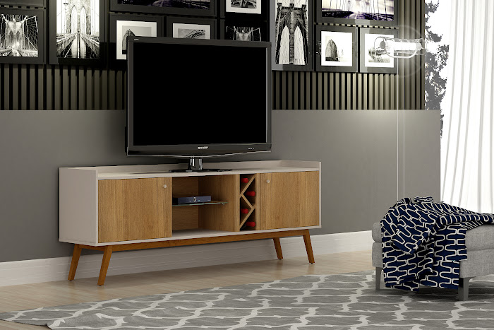 RACK RIO DE JANEIRO 1,80 OFF WHITE CINAMOMO - VDM MOSTRUARIO