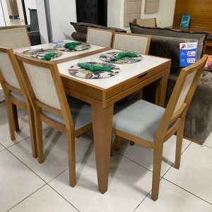 MESA EXTENSIVEL GENOVA COM 6 CADEIRAS SILA MOSTRUARIO