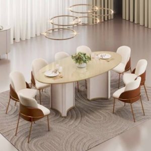 MESA LIZ 2,18CM COM 8 CADEIRAS VITTA DJ MOVEIS QUEIMA DE ESTOQUE