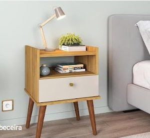MESA DE CABECEIRA AROMA 1 GAVETA FREIJO/OFF - FIORELLO 0,41