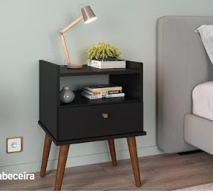 MESA DE CABECEIRA AROMA 1 GAVETA PRETO - FIORELLO 0,41