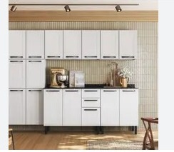 COZINHA FLORENÇA COMPLETA S/VIDRO BRANCO - ITATIAIA 5 PEÇAS 2,45CM