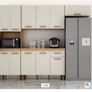 COZINHA SAO LUIZ 4 PEÇAS CINAMOMO/OFF WHITE - VALDEMOVEIS 2,50CM