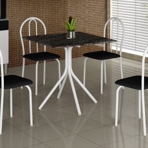 MESA SOMA TUBULAR 0,70 ARDOZIA -  c/ 4 CADEIRAS FINAS  - SOMA