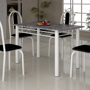 MESA SOMA TUBULAR GRANITO - 1,20m c/ 4 CADEIRAS GROSSAS