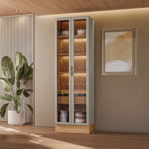 CRISTALEIRA ALLURE 0,70CM COM RODAPE E LED LINEA BRASIL