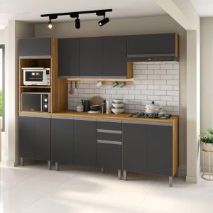 COZINHA VOLLARE FREIJO GRAFITE 02 5 PEÇAS 3,30CM - FIORELLO
