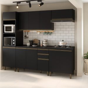 COZINHA VOLLARE PRETO 02 2,60 CM - FIORELLO