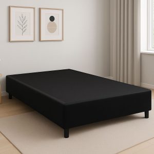 CAIXA BOX CASAL INTEIRA PRETA SUEDE - ALTO NIVEL
