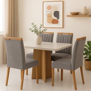 MESA JADE 1,20 COM 4 CADEIRAS 01DECOR