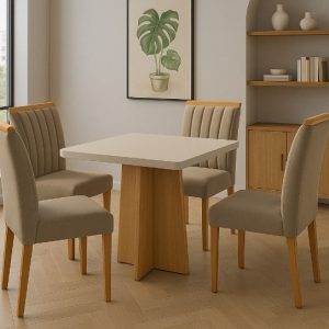 MESA JADE 0,90 COM 4 CADEIRAS 01DECOR