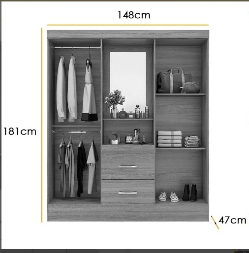 ROUPEIRO LORD 1,61CM MOSTRUARIO - Imagem 2