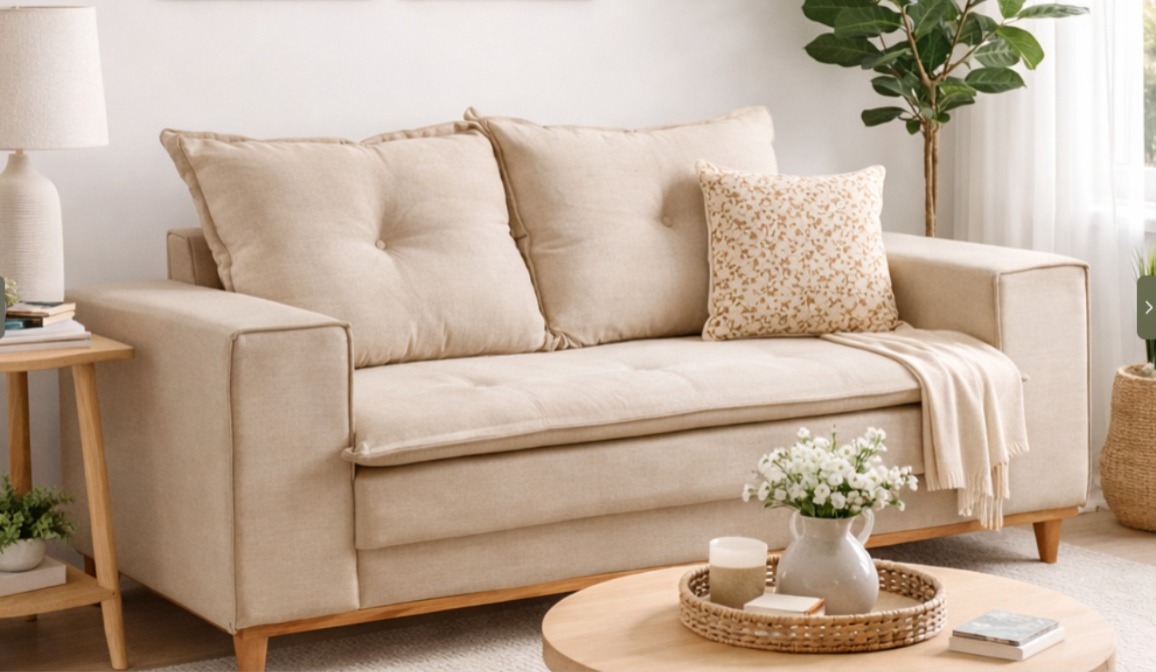 ESTOFADO LIVING 1,60CM 3075 CAPARAO BEGE - LUFER