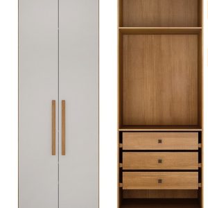 ROUPEIRO MODULADO MODULO 2 PORTA 3 GAV  0,80CM NOVO HORIZONTE