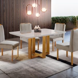 MESA MARKA 1,20 COM 4 CADEIRAS 01DECOR
