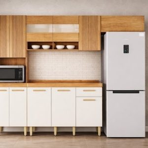 COZINHA CRISTAL COMPLETA 4 PEÇAS 2,50CM CINAMOMO/OFF - VALDEMOVEIS