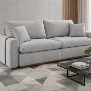 ESTOFADO SOFA CAMA SEM CAIXA CRISTAL 2,10m LINHO CINZA - ZARAT ESTOFADOS MOSTRUARIO