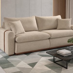 ESTOFADO SOFA CAMA SEM CAIXA CRISTAL 2,10m LINHO BEGE - ZARAT ESTOFADOS
