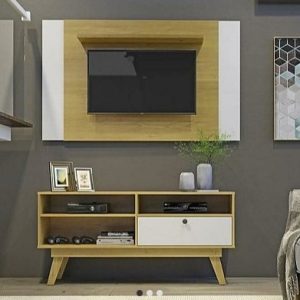 RACK HOUSTON 1,36 COM PAINEL AMERICA CINAMOMO OFF -  QUEIMA DE ESTOQUE