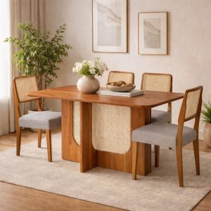 MESA LOUISE 1,30m CIMOL C/ CADEIRA CAROL UNIVERSO DECOR