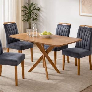 MESA CACAU 1,30M CIMOL C/ CADEIRA 01 CARVALHO DECOR