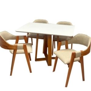 MESA ELMA 1,20 COM 4 CADEIRAS PEROLA
