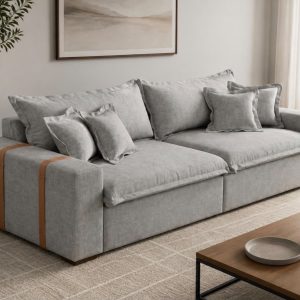 ESTOFADO SOFA CAMA SEM CAIXA MILANO 2,70 ARCA ESTOFADOS CINZA ARCA