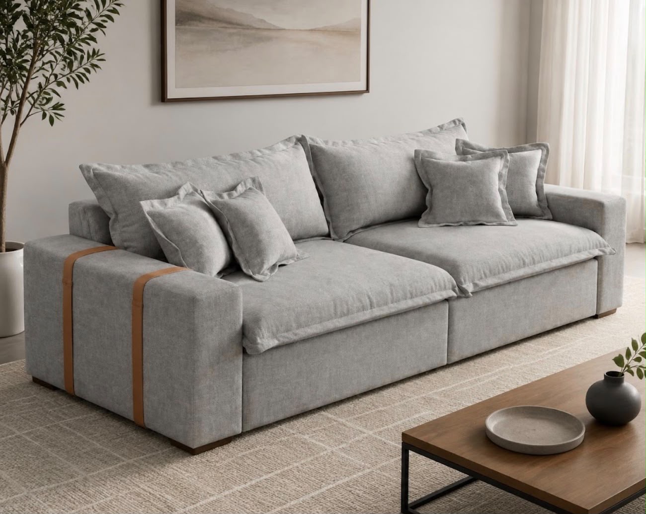 ESTOFADO SOFA CAMA SEM CAIXA MILANO 2,70 ARCA ESTOFADOS CINZA ARCA