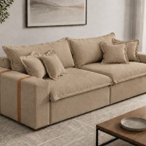 ESTOFADO SOFA CAMA SEM CAIXA MILANO 2,70 ARCA ESTOFADOS BEGE ARCA