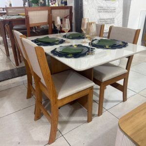 MESA MALAGA 1,00 COM 4 CADEIRAS SOL QUEIMA DE ESTOQUE