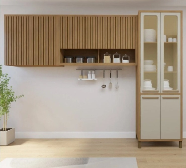 COZINHA TORINO CINAMOMO OFF WHITE - VALDEMOVEIS 3 PEÇAS 2,73CM