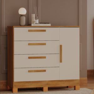 COMODA QUERO QUERO CINAMOMO OFF WHITE - VALDEMOVEIS 1,05CM