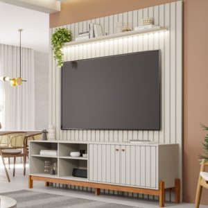 PAINEL HOME MARAGOGI OFF WHITE COM BANCADA HOLANDA - PERMOBILI 1,85
