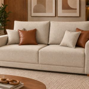 ESTOFADO LIVING PARIS LINHO BEGE 2,00m ARCA ESTOFADOS
