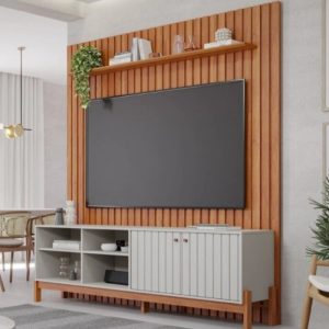 PAINEL HOME MARAGOGI CINAMOMO COM BANCADA HOLANDA OFF WHITE- PERMOBILI 1,85