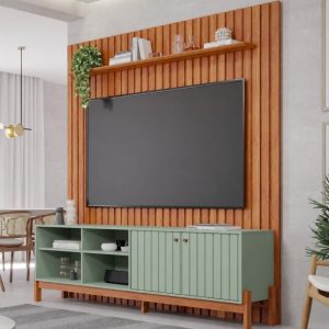 PAINEL HOME MARAGOGI CINAMOMO COM BANCADA HOLANDA SALVIA- PERMOBILI 1,85
